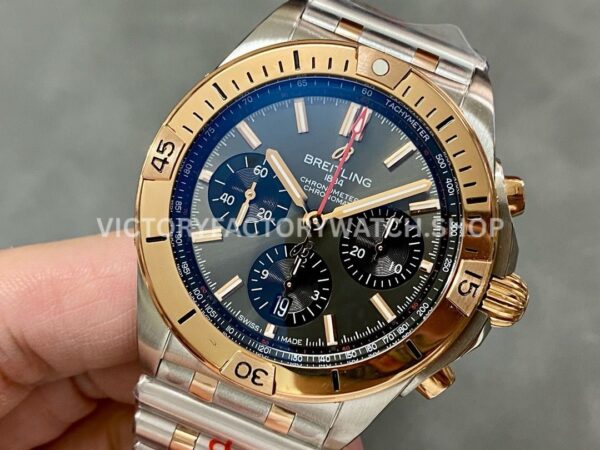 BLS Factory Breitling Chronomat UB0134101B1U1 42mm Half Rose Gold Grey Dial (4) BLS Factory Breitling Chronomat UB0134101B1U1 42mm Half Rose Gold Grey Dial