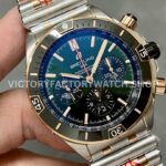 BLS Factory Breitling Chronomat UB0134131L1S1 42mm Hlaf Rose Gold Ceramics Bezel Green Dia