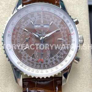 BLS Factory Breitling Montbrillant Datora A2130012Q509 43mm brown dial leather strap