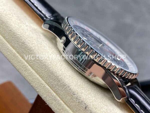 BLS Factory Breitling Montbrillant Datora A2133012-BB58 43mm Steel Leather Strap Dark Blue Dial