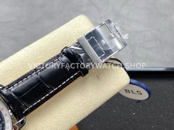 BLS Factory Breitling Montbrillant Datora A2133012-BB58 43mm Steel Leather Strap Dark Blue Dial