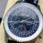 BLS Factory Breitling Montbrillant Datora A2133012-BB58 43mm Steel Leather Strap Dark Blue Dial
