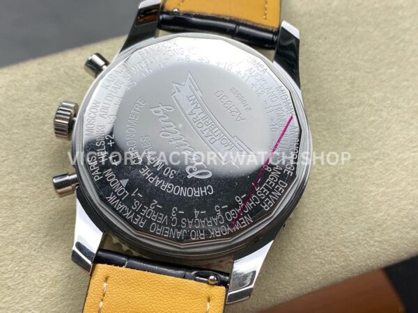 BLS Factory Breitling Montbrillant Datora A2133012-BB58 43mm Steel Leather Strap Dark Blue Dial
