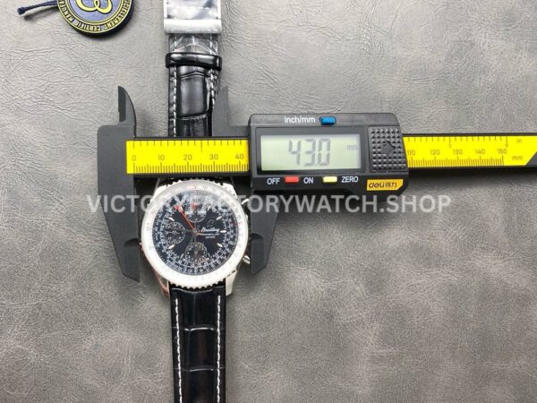 BLS Factory Breitling Montbrillant Datora A2133012-BB58 43mm Steel Leather Strap Dark Blue Dial