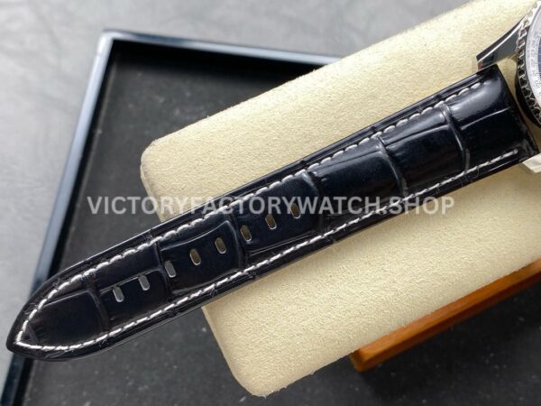 BLS Factory Breitling Montbrillant Datora A2133012-BB58 43mm Steel Leather Strap Dark Blue Dial