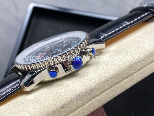 BLS Factory Breitling Montbrillant Datora A2133012-BB58 43mm Steel Leather Strap Dark Blue Dial