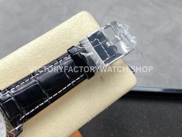 BLS Factory Breitling Montbrillant Datora A2133012G518 43mm Steel Leather Strap Silver Dial