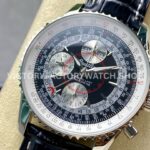 BLS Factory Breitling Montbrillant Datora A2133012B993 43mm Steel Leather St ( (6) BLS Factory Breitling Montbrillant Datora A2133012B993 43mm Steel Leather Strap Silver Eye Dark Blue Dial
