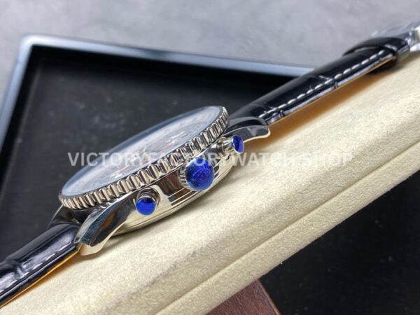 BLS Factory Breitling Montbrillant Datora A2133012G518 43mm Steel Leather Strap Silver Dial