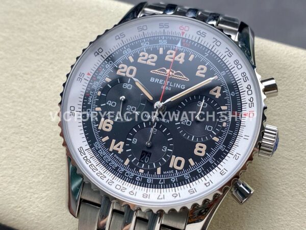 BLS Factory Breitling Navitimer 1 B01 Chronograph A020B59KBD 43mm Full (1) BLS Factory Breitling Navitimer 1 B01 Chronograph A020B59KBD 43mm Full Steel Arabic Numerals Black Dial
