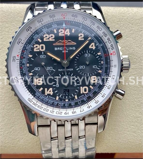 BLS Factory Breitling Navitimer 1 B01 Chronograph A020B59KBD 43mm Full ( (5) BLS Factory Breitling Navitimer B01 A020B59KBD 43mm black dial Arabic numerals