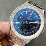 BLS Factory Breitling Navitimer 1 B01 Chronograph AB0121 AB012 ( (3) BLS Factory Breitling Navitimer 1 B01 Chronograph AB0121211C1A1 43mm Full Steel Black Eye Blue Dial Dial