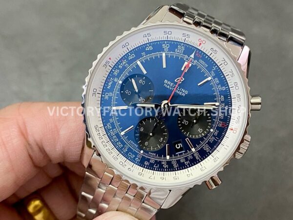 BLS Factory Breitling Navitimer 1 B01 Chronograph AB0121 AB012 ( (3) BLS Factory Breitling Navitimer 1 B01 Chronograph AB0121211C1A1 43mm Full Steel Black Eye Blue Dial Dial