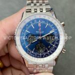 BLS Factory Breitling Navitimer 1 B01 Chronograph AB0121 AB012 ( (6) BLS Factory Breitling Navitimer B01 AB0121211C1A1 43mm blue dial steel watch