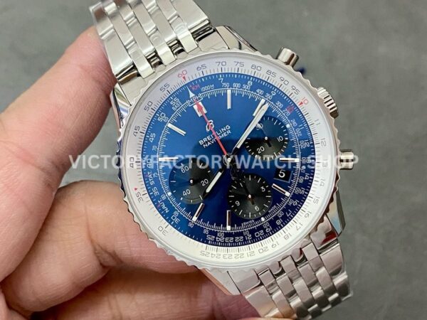 BLS Factory Breitling Navitimer 1 B01 Chronograph AB0121 AB012 ( (8) BLS Factory Breitling Navitimer 1 B01 Chronograph AB0121211C1A1 43mm Full Steel Black Eye Blue Dial Dial