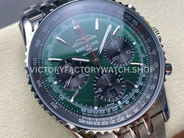BLS Factory Breitling Navitimer 1 B01 Chronograph AB0137241L1P1 43mm Full Steel Gre ( (4) BLS Factory Breitling Navitimer 1 B01 Chronograph AB0137241L1P1 43mm Full Steel Green Dial