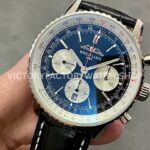 BLS Factory Breitling Navitimer 1 B01 Chronograph AB0138211B1P1 43mm Steel (1) BLS Factory Breitling Navitimer 1 B01 Chronograph AB0138211B1P1 43mm Steel Leather Strap Black Dial