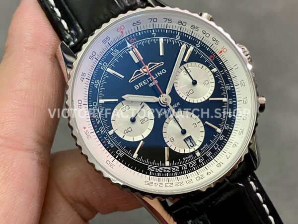 BLS Factory Breitling Navitimer 1 B01 Chronograph AB0138211B1P1 43mm Steel ( (4) BLS Factory Breitling Navitimer 1 B01 Chronograph AB0138211B1P1 43mm Steel Leather Strap Black Dial