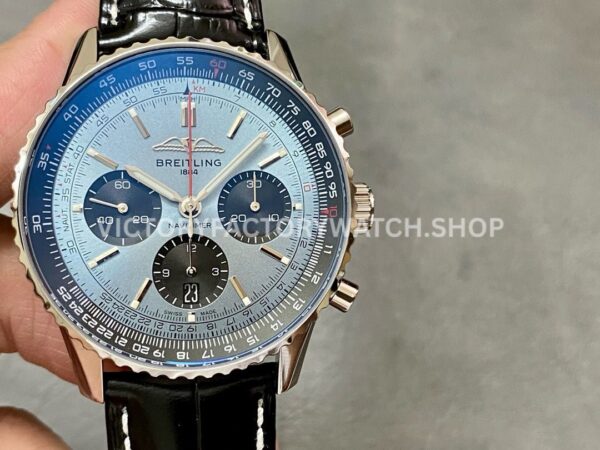 BLS Factory Breitling Navitimer 1 B01 Chronograph AB0138241C1P1 4 ( (3) Breitling Navitimer B01 AB0138241C1P1 blue dial leather strap