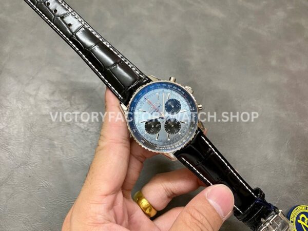 BLS Factory Breitling Navitimer 1 B01 Chronograph AB0138241C1P1 4 ( (5) BLS Factory Breitling Navitimer 1 B01 Chronograph AB0138241C1P1 43mm Steel Leather Strap Black Eye Blue Dial