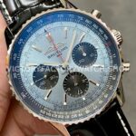 BLS Factory Breitling Navitimer 1 B01 Chronograph AB0138241C1P1 4 ( (7) BLS Factory Breitling Navitimer 1 B01 Chronograph AB0138241C1P1 43mm Steel Leather Strap Black Eye Blue Dial