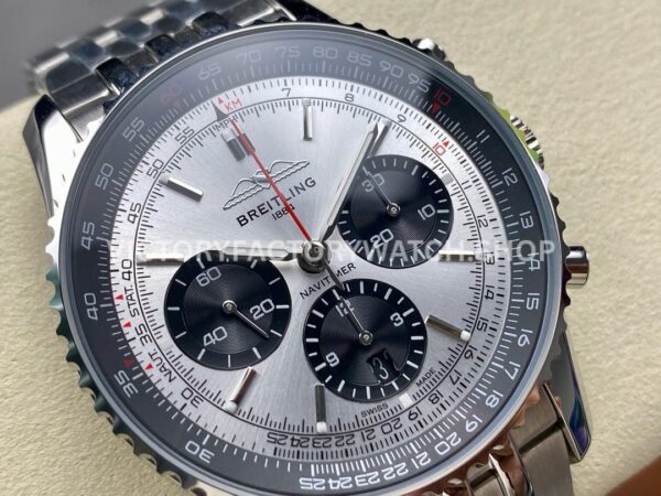 BLS Factory Breitling Navitimer 1 B01 Chronograph AB0138241G1A1 43mm Full Steel Si (1) BLS Factory Breitling Navitimer 1 B01 Chronograph AB0138241G1A1 43mm Full Steel Silver Dial