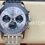 BLS Factory Breitling Navitimer 1 B01 Chronograph AB0138241G1A1 43mm Full Steel Si ( (8) Breitling Navitimer B01 AB0138241G1A1 silver dial steel bracelet