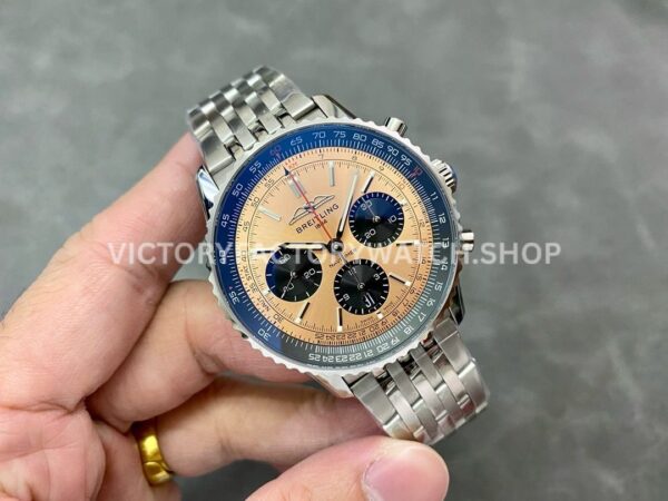 BLS Factory Breitling Navitimer 1 B01 Chronograph AB0138241K1A1 43m ( (3) BLS Factory Breitling Navitimer 1 B01 Chronograph AB0138241K1A1 43mm Full Steel Black Eye Bronze Dial