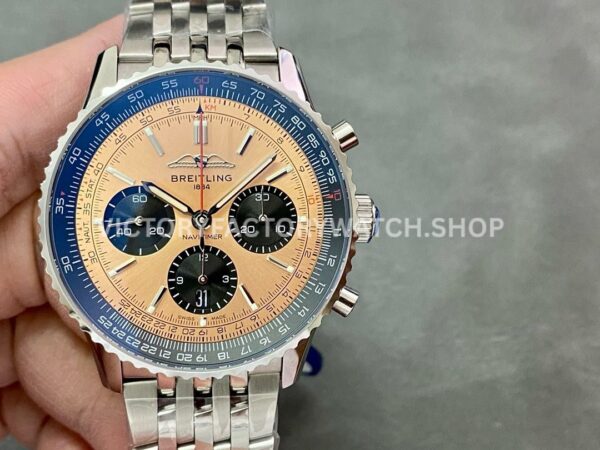 BLS Factory Breitling Navitimer 1 B01 Chronograph AB0138241K1A1 43m ( (9) Breitling Navitimer B01 AB0138241K1A1 bronze dial steel bracelet