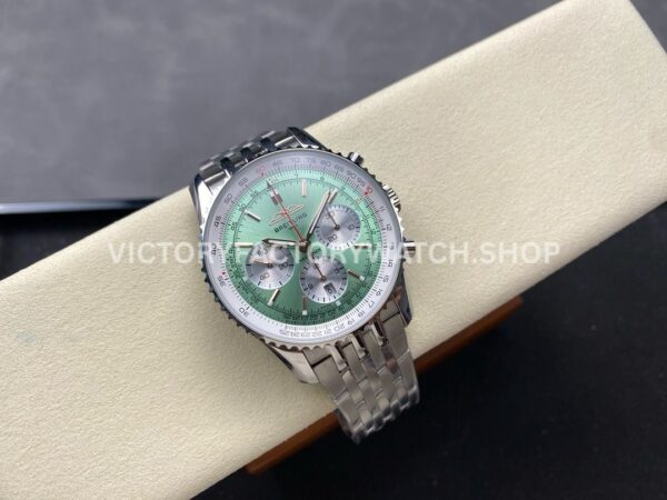 BLS Factory Breitling Navitimer 1 B01 Chronograph AB0138241L1A1 43mm Full Steel Light Green ( (4) BLS Factory Breitling Navitimer 1 B01 Chronograph AB0138241L1A1 43mm Full Steel Light Green Dial