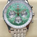 BLS Factory Breitling Navitimer 1 B01 Chronograph AB0138241L1A1 43mm Full Steel Light Green ( (8) BLS Factory Breitling Navitimer B01 AB0138241L1A1 43mm light green dial