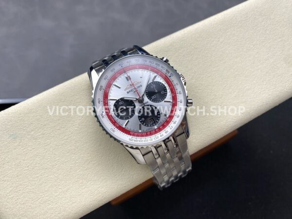 BLS Factory Breitling Navitimer 1 B01 Chronograph AB01383B1G1A1 43mm Full Steel Whi ( BLS Factory Breitling Navitimer 1 B01 Chronograph AB01383B1G1A1 43mm Full Steel White Dial