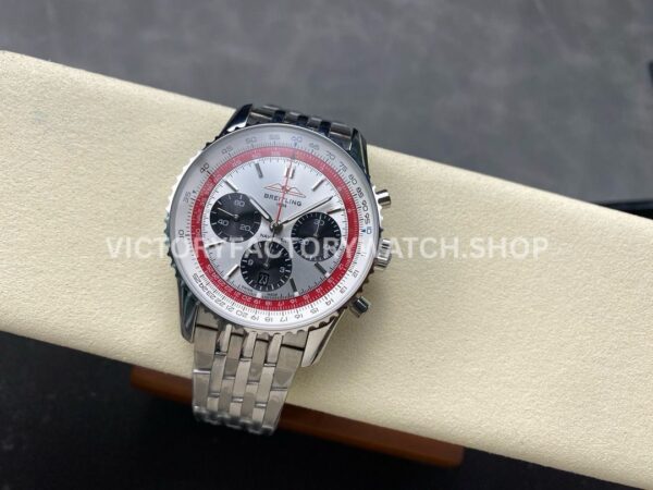 BLS Factory Breitling Navitimer 1 B01 Chronograph AB01383B1G1A1 43mm Full Steel Whi (1) BLS Factory Breitling Navitimer 1 B01 Chronograph AB01383B1G1A1 43mm Full Steel White Dial
