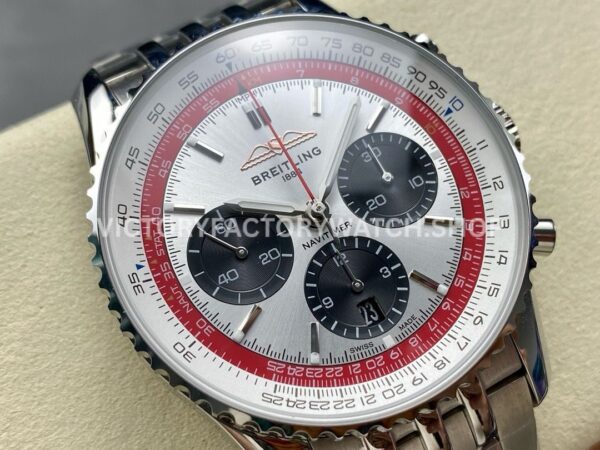 BLS Factory Breitling Navitimer 1 B01 Chronograph AB01383B1G1A1 43mm Full Steel Whi ( (9) BLS Factory Breitling Navitimer 1 B01 Chronograph AB01383B1G1A1 43mm Full Steel White Dial