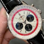 BLS Factory Breitling Navitimer 1 B01 Chronograph AB01383B1G1P1 ( (4) BLS Factory Breitling Navitimer 1 B01 Chronograph AB01383B1G1P1 43mm Steel Leather Strap Black Eye White Dial