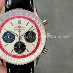 BLS Factory Breitling Navitimer 1 B01 Chronograph AB01383B1G1P1 ( (5) Breitling Navitimer B01 AB01383B1G1P1 white dial leather strap