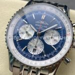 BLS Factory Breitling Navitimer 1 B01 Chronograph AB01389C1C1P1 43mm Full Steel Sliver ( (4) BLS Factory Breitling Navitimer 1 B01 Chronograph AB01389C1C1P1 43mm Full Steel Sliver Eye Blue Dial