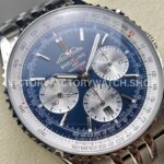 BLS Factory Breitling Navitimer 1 B01 Chronograph AB01389C1C1P1 43mm Full Steel Sliver ( (6) BLS Factory Breitling Navitimer 1 B01 Chronograph AB01389C1C1P1 43mm Full Steel Sliver Eye Blue Dial