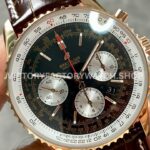 BLS Factory Breitling Navitimer 1 B01 Chronograph RB0121211 (1) BLS Factory Breitling Navitimer 1 B01 Chronograph RB0121211B1P1 43mm Rose Gold Leather Strap Silver Eye Black Dial