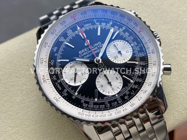BLS Factory Breitling Navitimer Chronograph AB0121211B1A1 43mm Full Steel White ( BLS Factory Breitling Navitimer Chronograph AB0121211B1A1 43mm Full Steel White Eye Black Dial