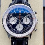 BLS Factory Breitling Navitimer Chronograph AB0121211B1A1 43mm Steel L ( (8) Breitling Navitimer AB0121211B1A1 black dial leather strap