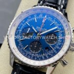 BLS Factory Breitling Navitimer Chronograph AB0121211C1P1 43mm Steel Le (1) BLS Factory Breitling Navitimer Chronograph AB0121211C1P1 43mm Steel Leather Strap Black Eye Blue Dial