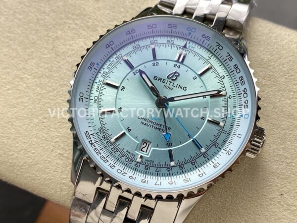 BLS Factory Breitling Navitimer GMT A32310171C1A1 41mm Full Steel Ice Blue Dial (2) BLS Factory Breitling Navitimer GMT A32310171C1A1 41mm Full Steel Ice Blue Dial