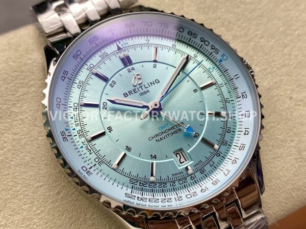BLS Factory Breitling Navitimer GMT A32310171C1A1 41mm Full Steel Ice Blue Dial (5) BLS Factory Breitling Navitimer GMT A32310171C1A1 41mm Full Steel Ice Blue Dial