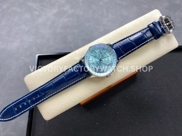 BLS Factory Breitling Navitimer GMT A32310171C1P1 41mm Steel Leather Strap Ice Blue Dial (4) BLS Factory Breitling Navitimer GMT A32310171C1P1 41mm Steel Leather Strap Ice Blue Dial