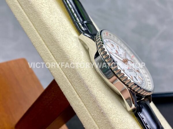 BLS Factory Breitling Navitimer GMT A32310211G1P1 41mm Steel Leather Strap Silver Dial (5) BLS Factory Breitling Navitimer GMT A32310211G1P1 41mm Steel Leather Strap Silver Dial