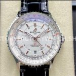 BLS Factory Breitling Navitimer GMT A32310211G1P1 41mm Steel Leather Strap Silver Dial (6) BLS Factory Breitling Navitimer GMT A32310211G1P1 41mm Steel Leather Strap Silver Dial