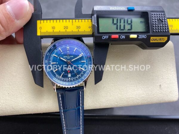 BLS Factory Breitling Navitimer GMT A32310251B1A1 41mm Steel Leather Strap Blue Dial (5) BLS Factory Breitling Navitimer GMT A32310251B1A1 41mm Steel Leather Strap Blue Dial