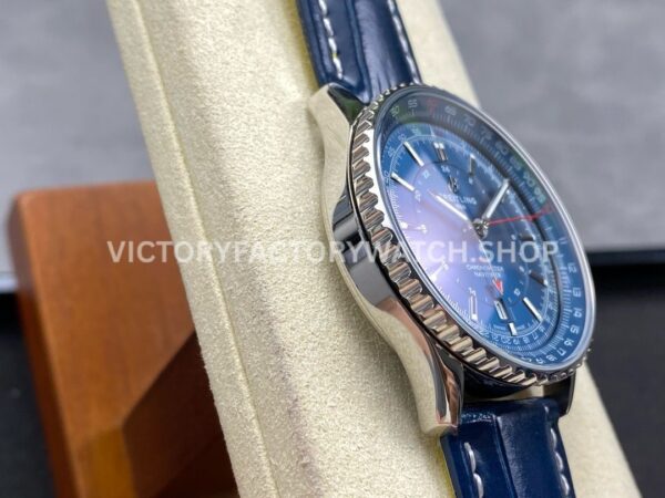 BLS Factory Breitling Navitimer GMT A32310251B1A1 41mm Steel Leather Strap Blue Dial (8) BLS Factory Breitling Navitimer GMT A32310251B1A1 41mm Steel Leather Strap Blue Dial
