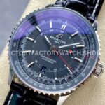BLS Factory Breitling Navitimer GMT A32310251B1P1 41mm Steel Leather Strap Black Dial (1) BLS Factory Breitling Navitimer GMT A32310251B1P1 41mm Steel Leather Strap Black Dial